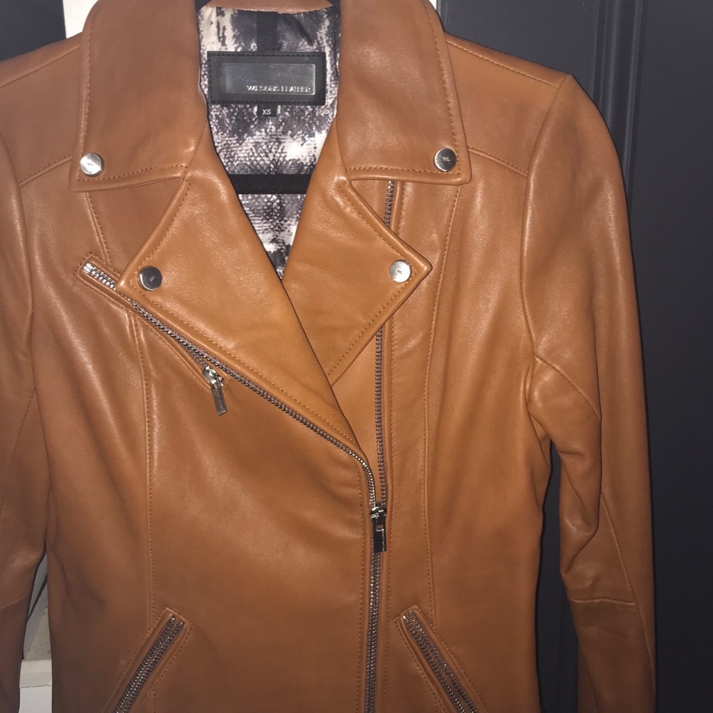 Wilson nutmeg leather moto jacket. NWT